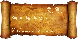 Kopeczky Margit névjegykártya