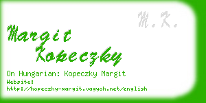 margit kopeczky business card